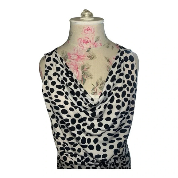 Tiana B. Women’s Polka Dot Side Ruched Dress Size 8 Front Drape Fully Li… - Picture 6 of 11